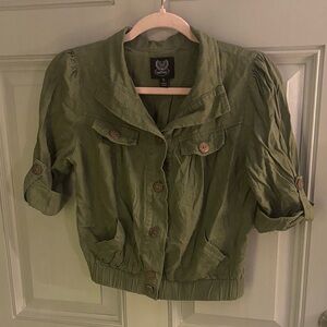 Mine Green Button-Up Utility Jacket